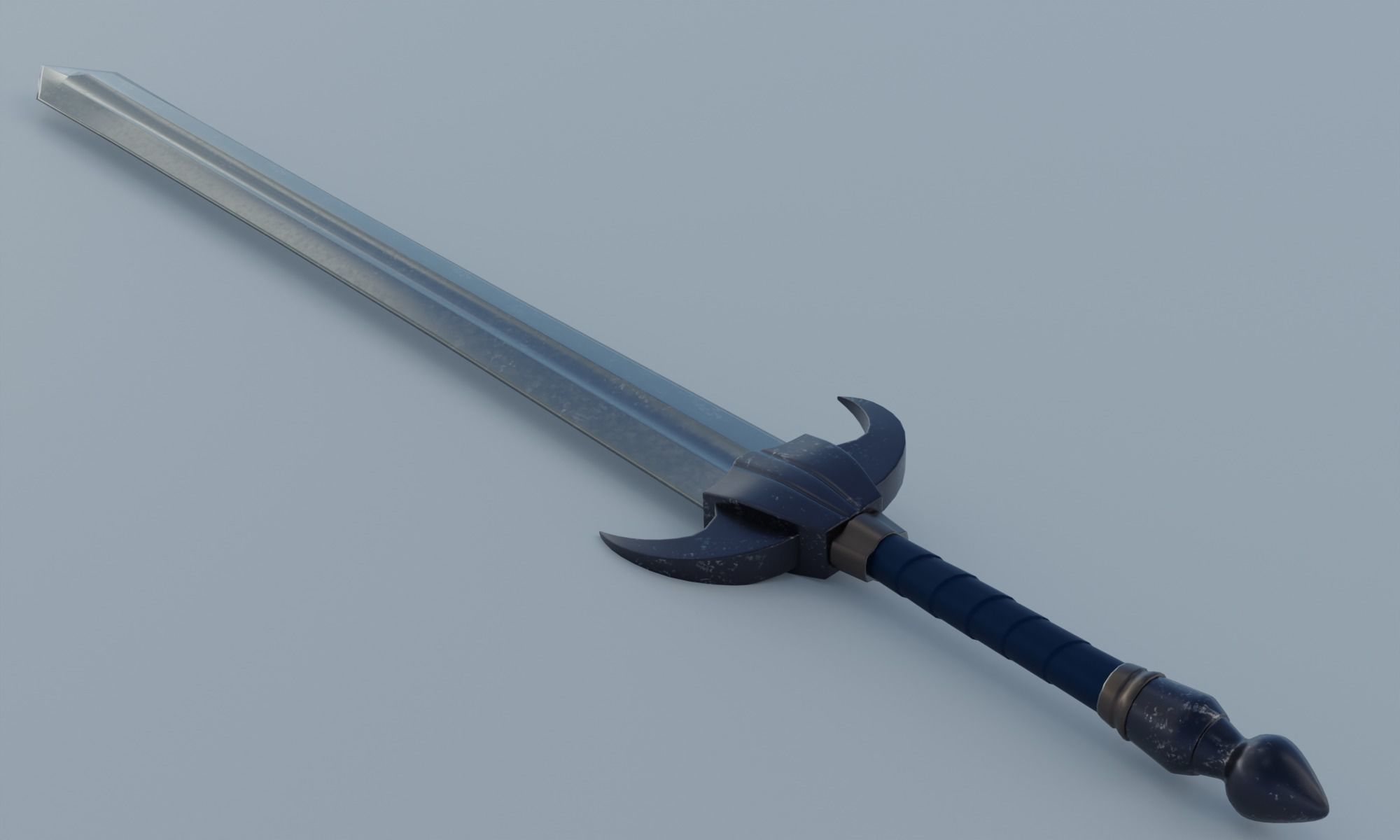 Fantasy sword low poly 3D model PBR weapon Low-poly 3D model_3