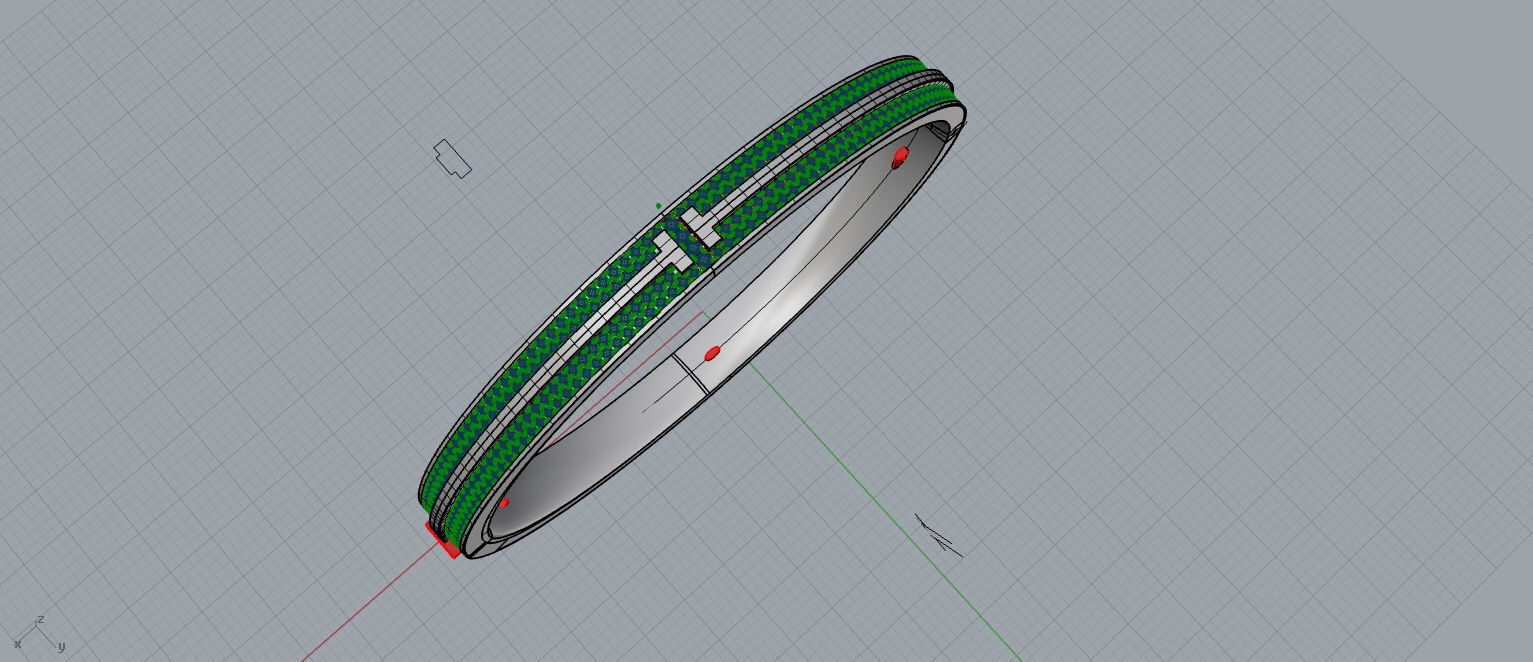 Tiffany bracelet  with diamonds 3D print model_3