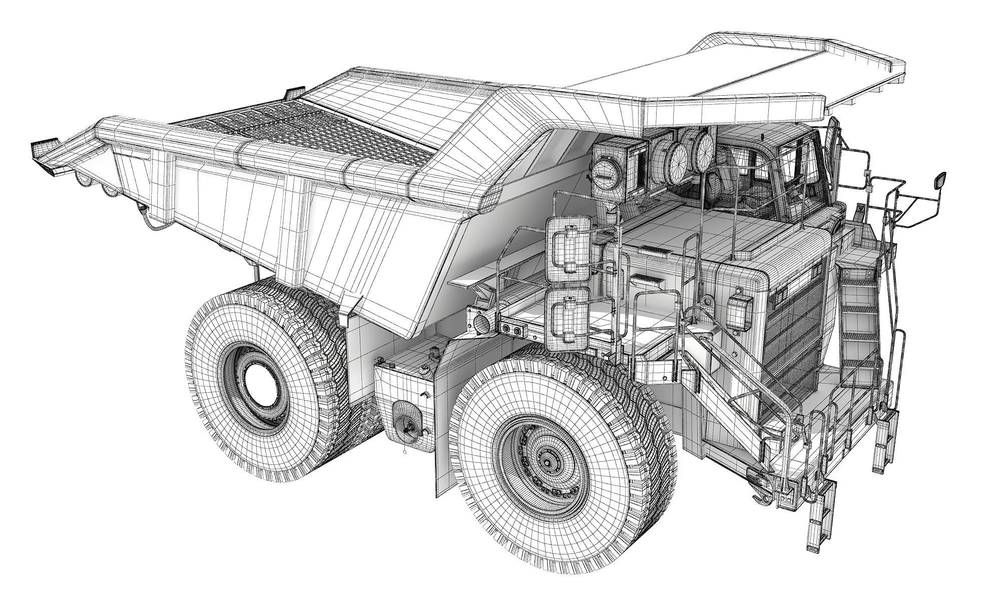 Off Highway Mining Dump Truck 3D model_18