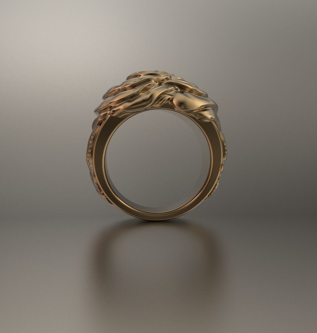 Rose ring 3D print model_5