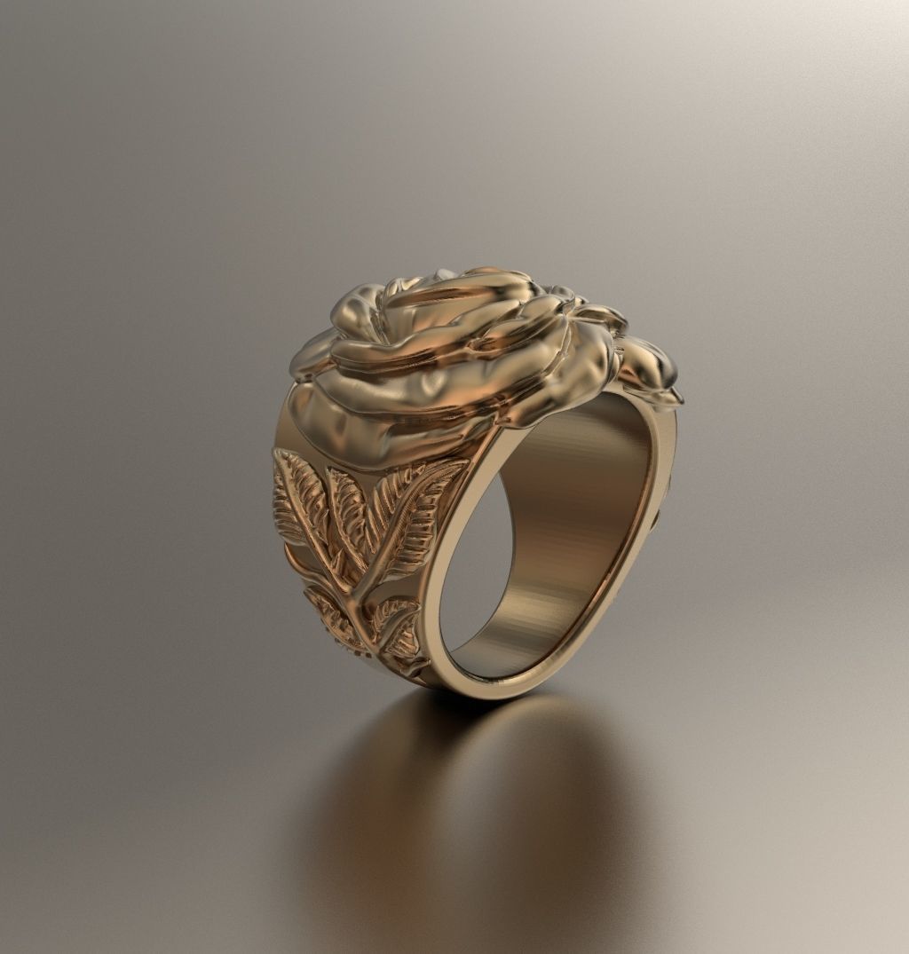 Rose ring 3D print model_2