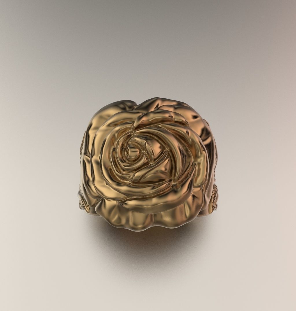 Rose ring 3D print model_1
