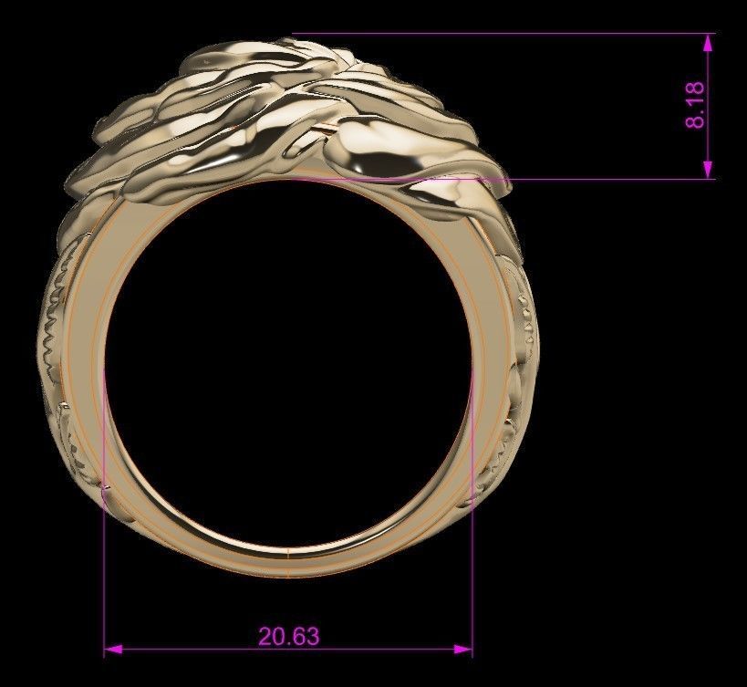 Rose ring 3D print model_8