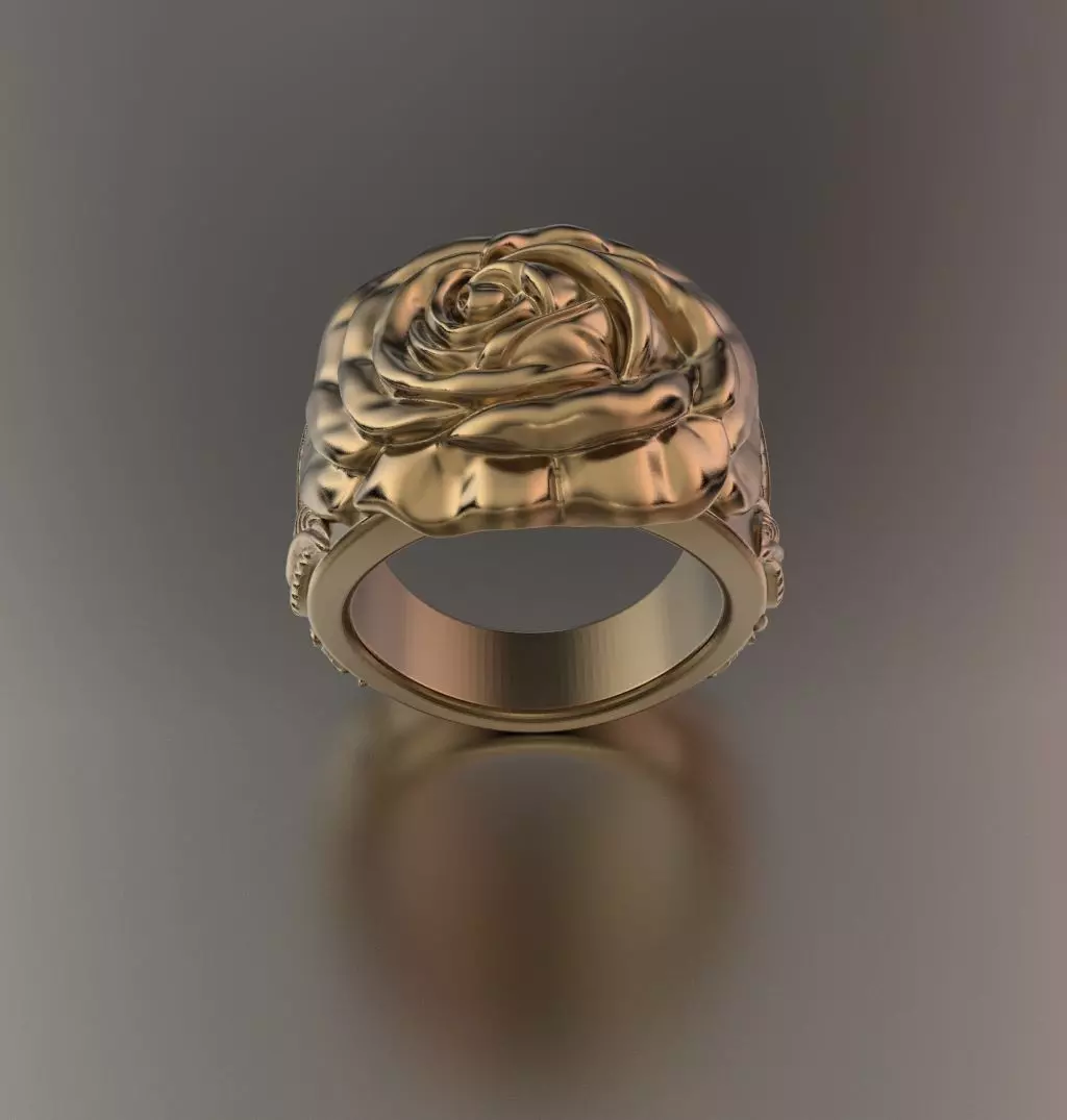 Rose ring 3D print model_0