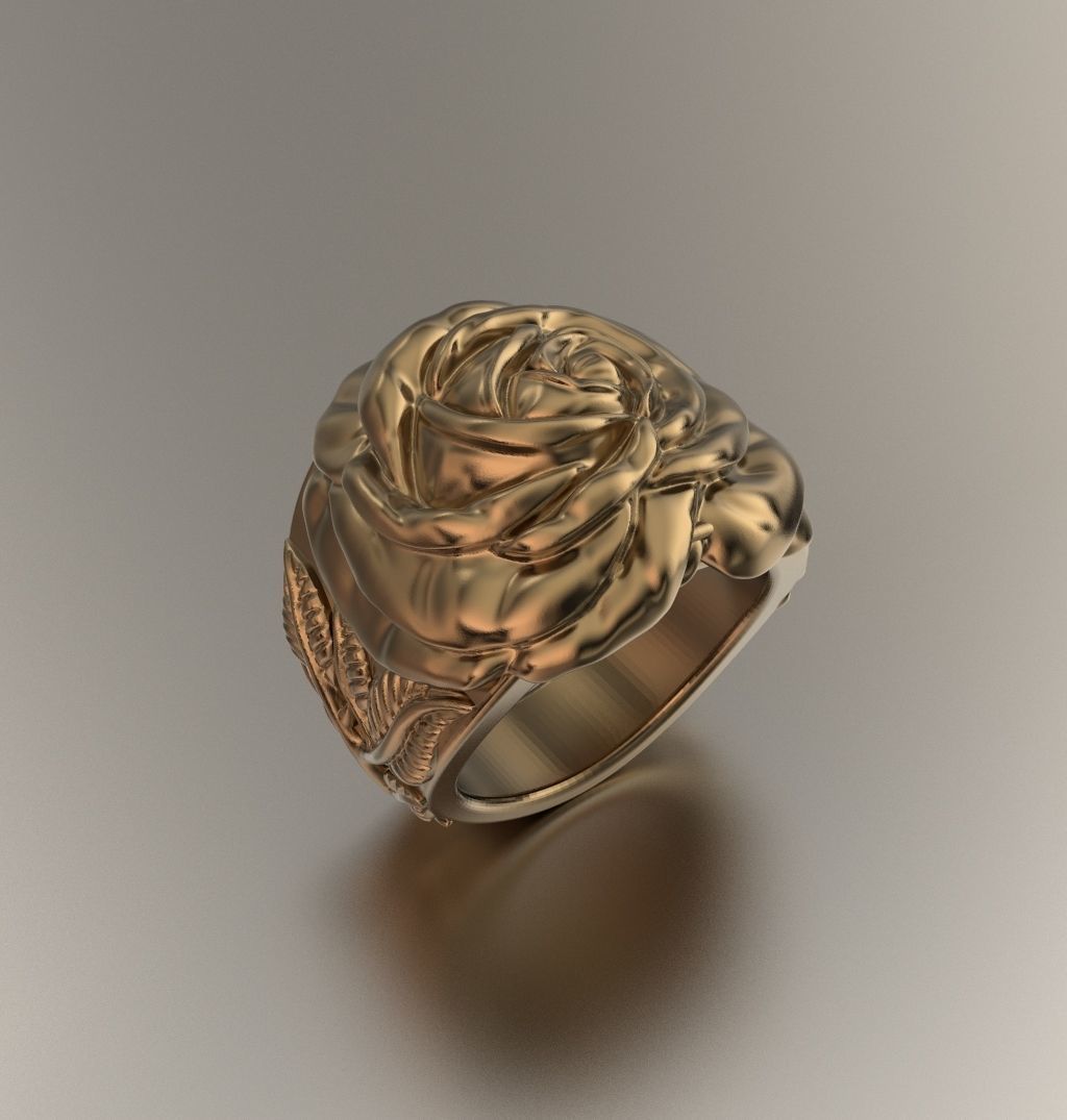 Rose ring 3D print model_4