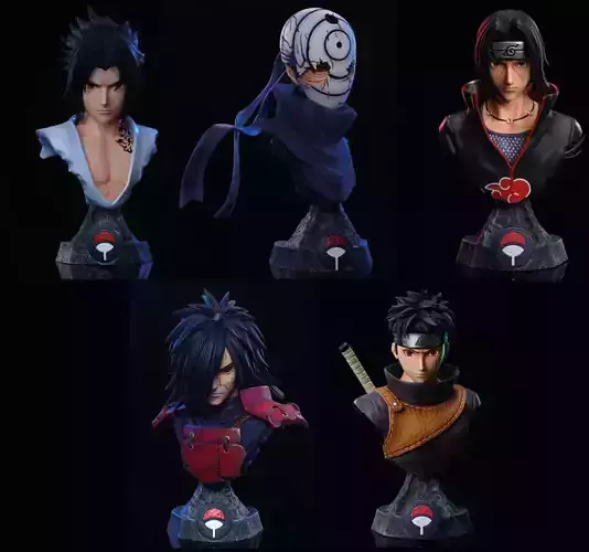 Uchiha Bust Stl Mega Pack 3D print model