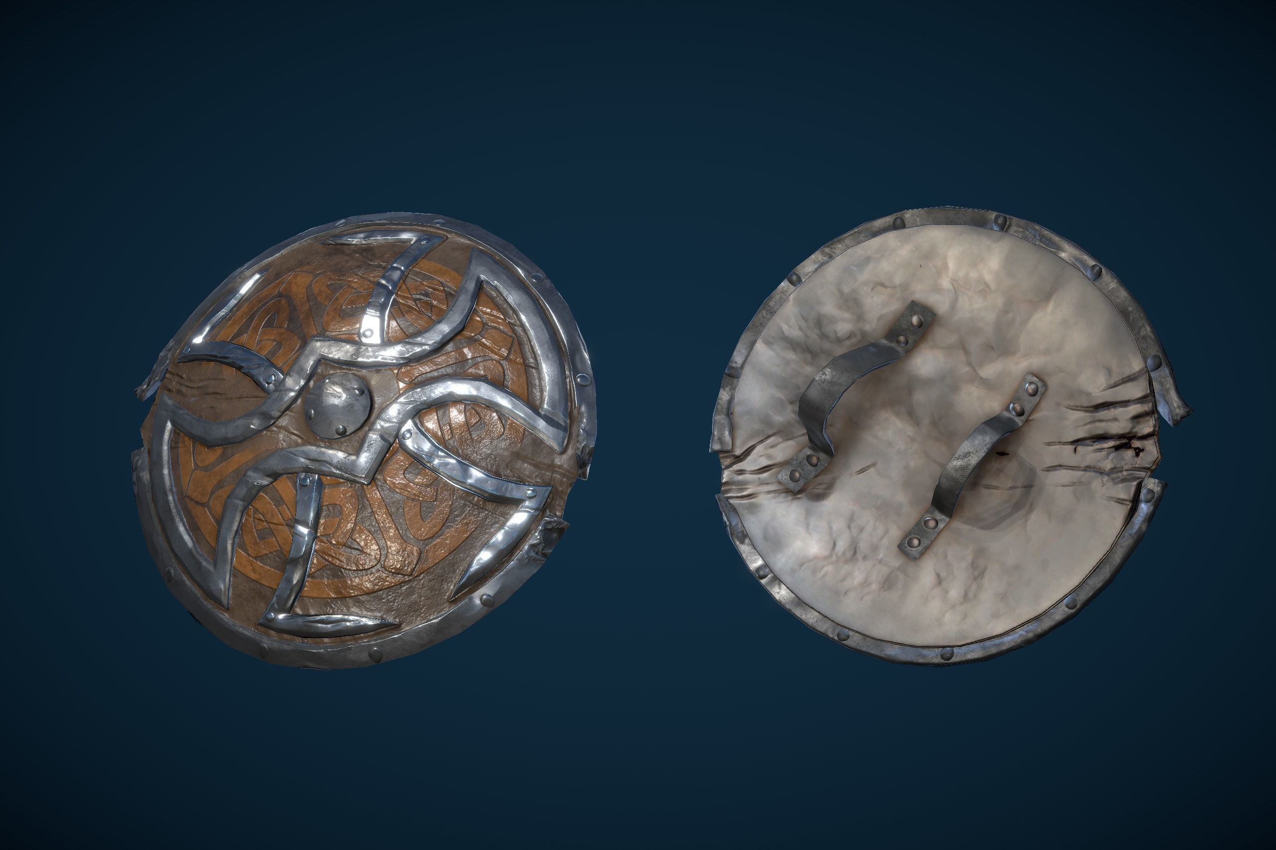 Draugr Warrior With Sword And Shield Low-poly 3D model_11