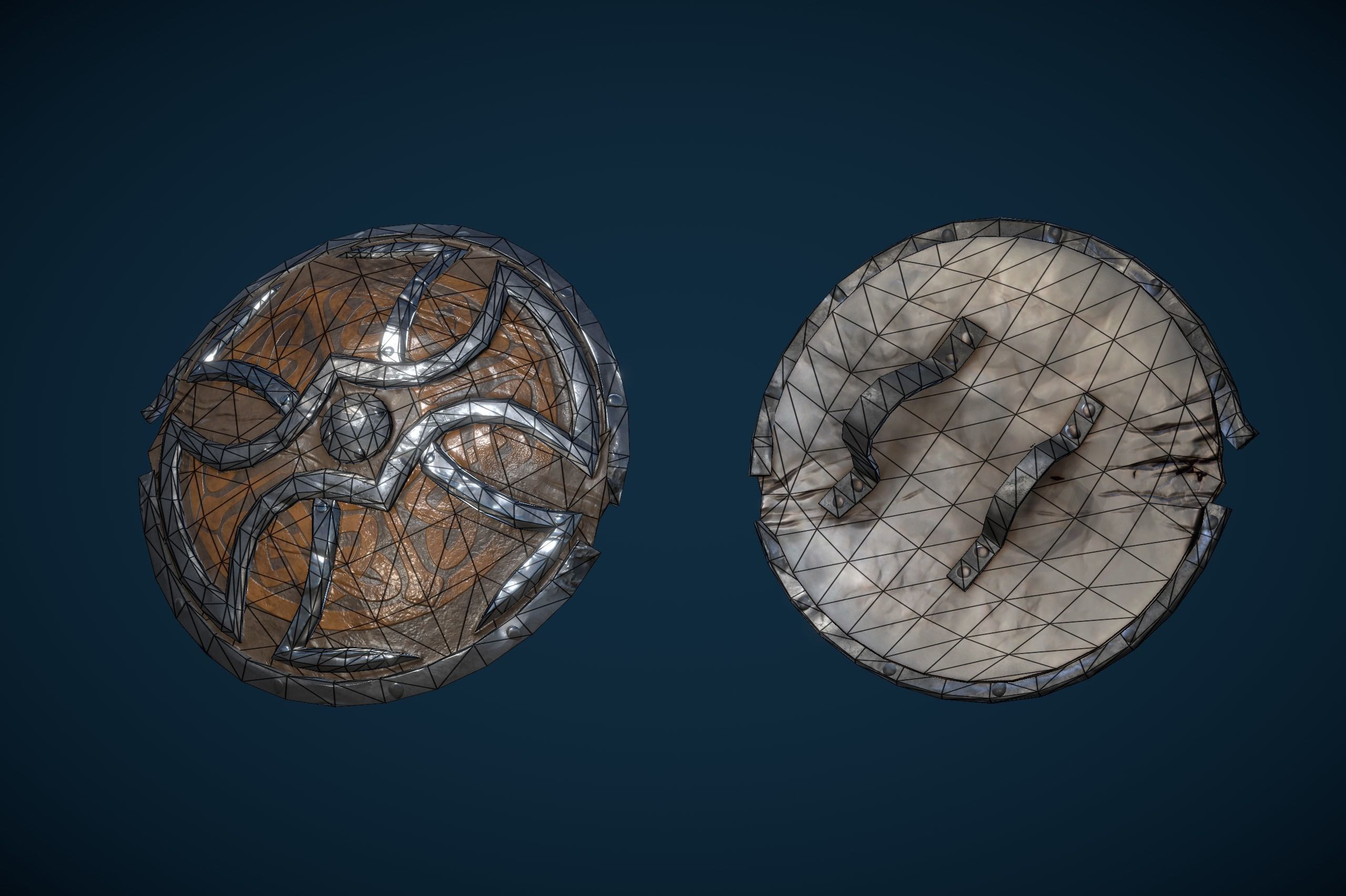 Draugr Warrior With Sword And Shield Low-poly 3D model_12