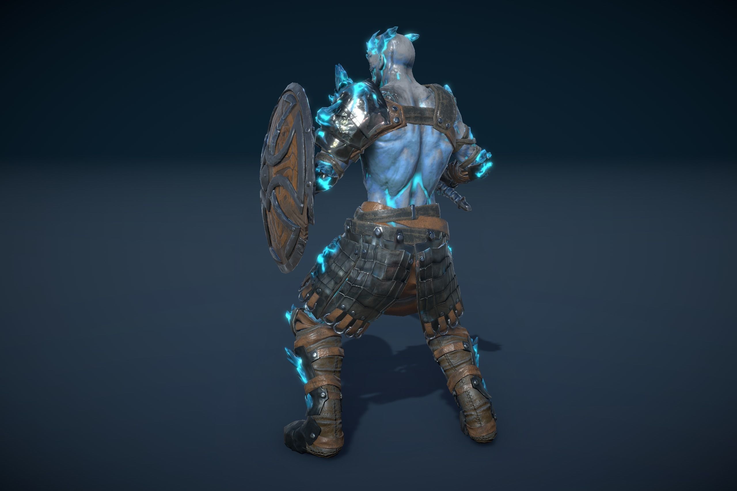 Draugr Warrior With Sword And Shield Low-poly 3D model_6