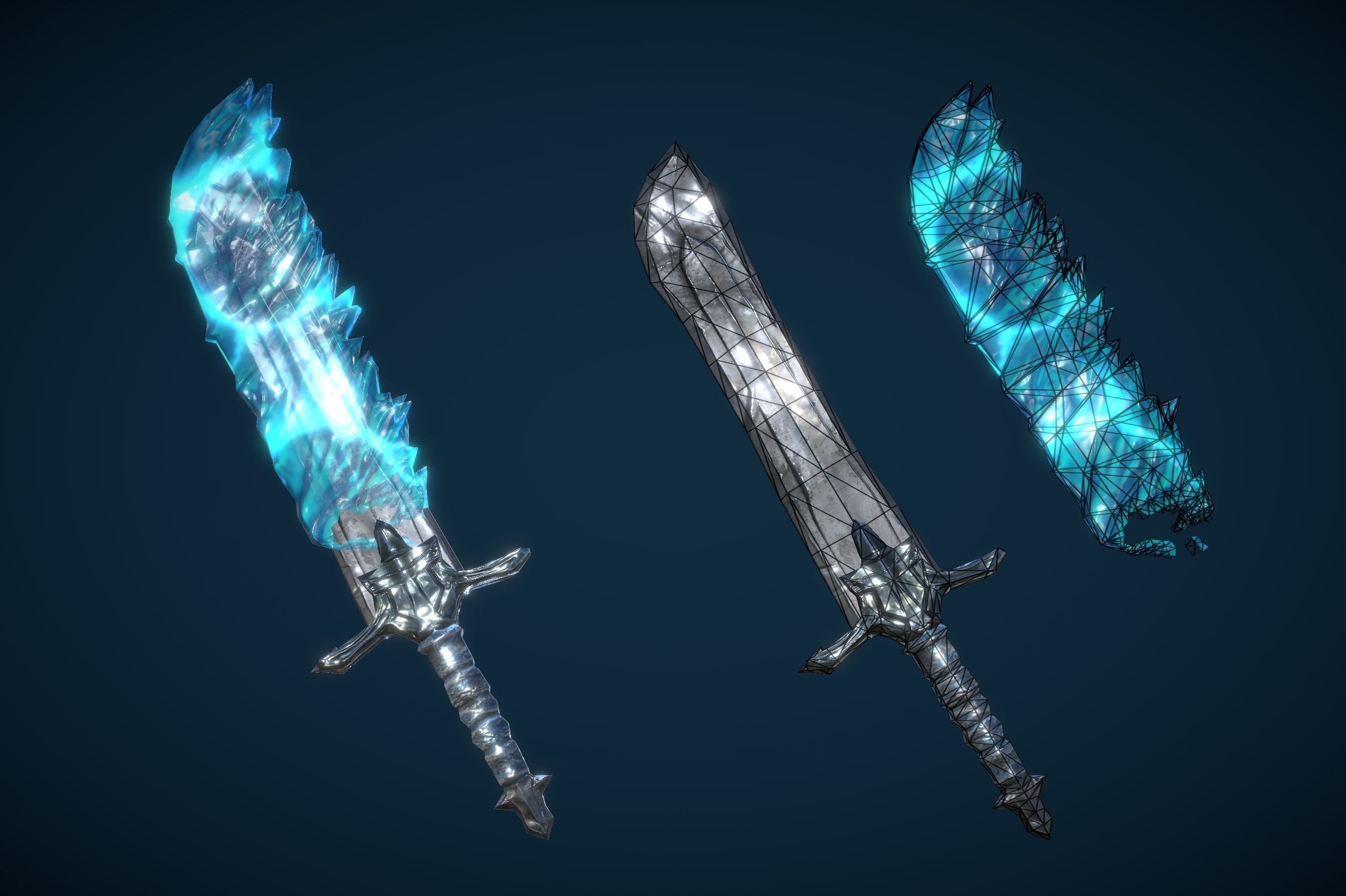 Draugr Warrior With Sword And Shield Low-poly 3D model_13