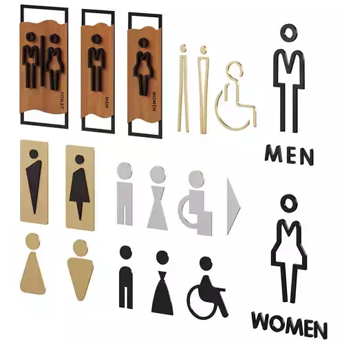 Restroom Directional Door Signs