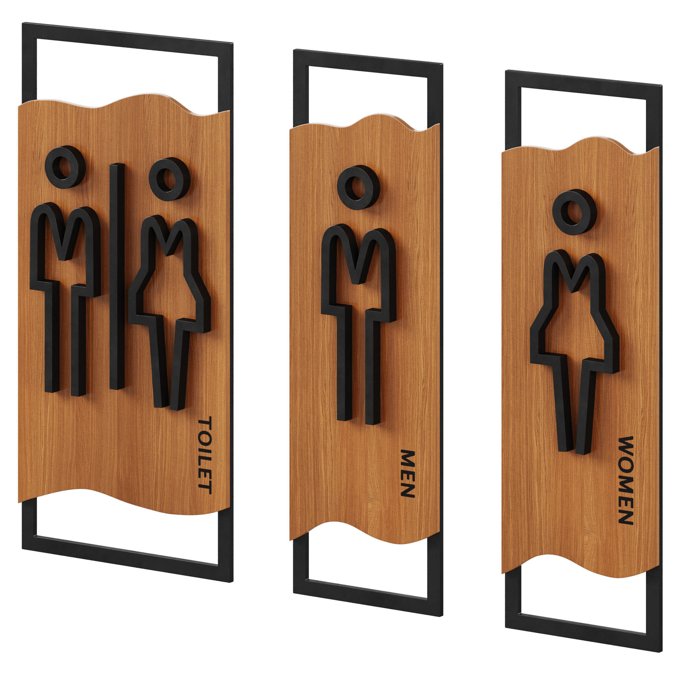 Restroom Directional Door Signs 3D model_4