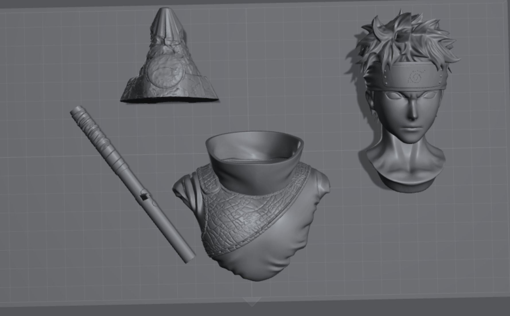 Sishui Uchiha bust  3D print model_1