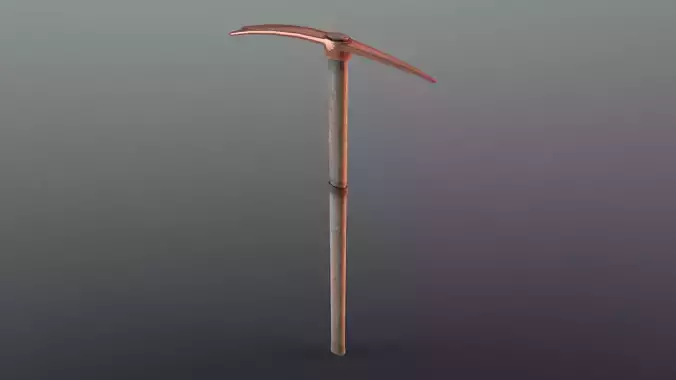 Pickaxe - Copper Low-poly 3D model