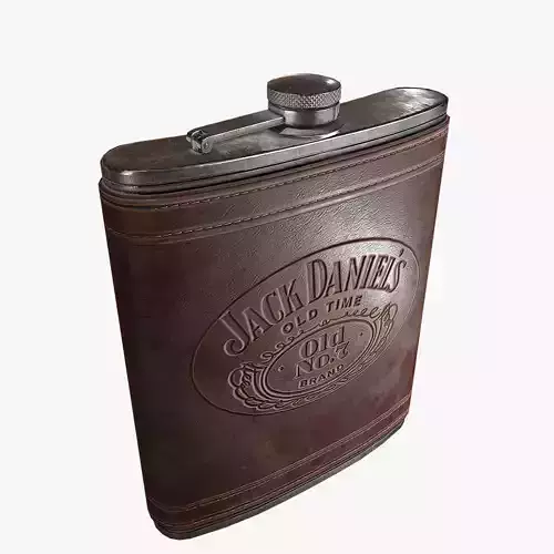 Leather Flask Low-poly 3D model