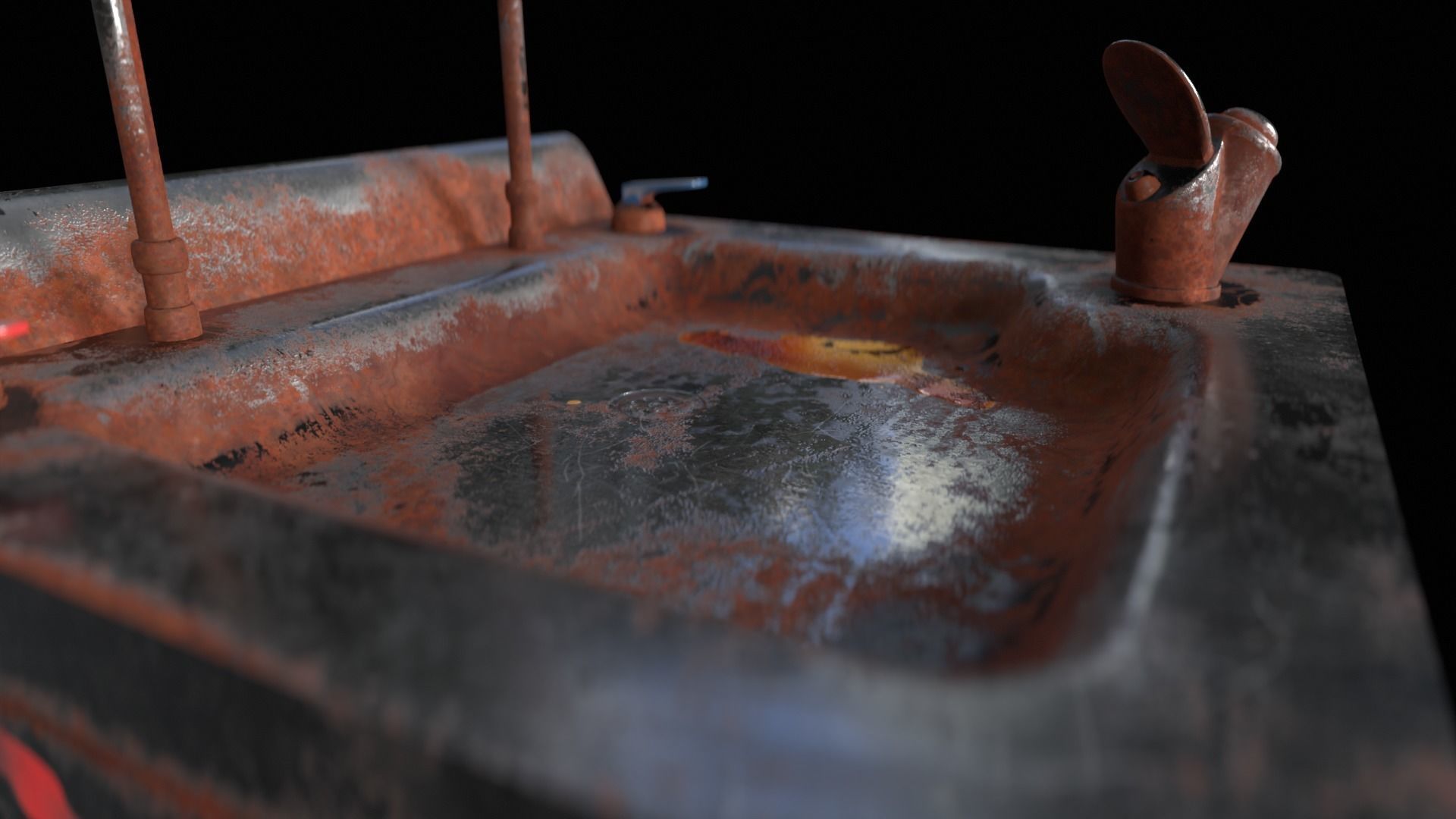 Public Water Dispenser Low-poly 3D model_13