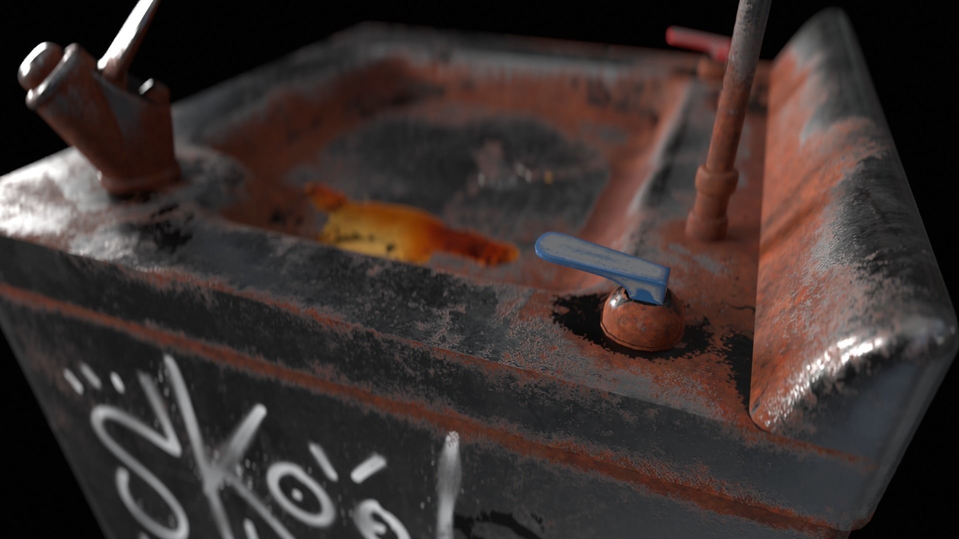 Public Water Dispenser Low-poly 3D model_14