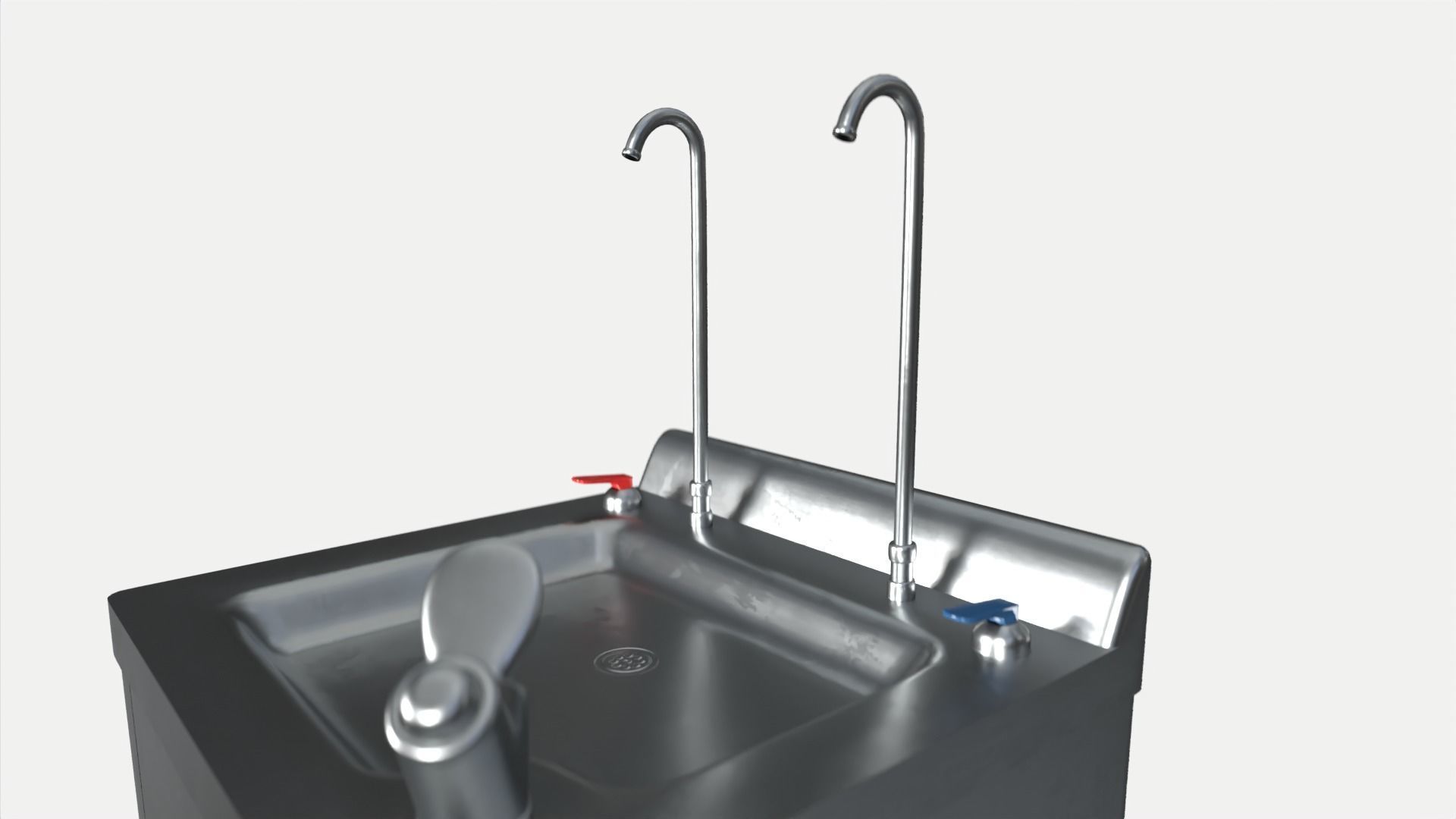 Public Water Dispenser Low-poly 3D model_5