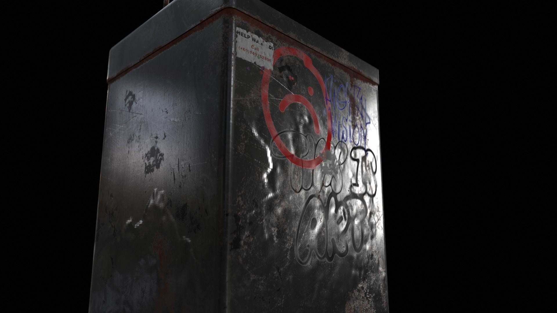 Public Water Dispenser Low-poly 3D model_15