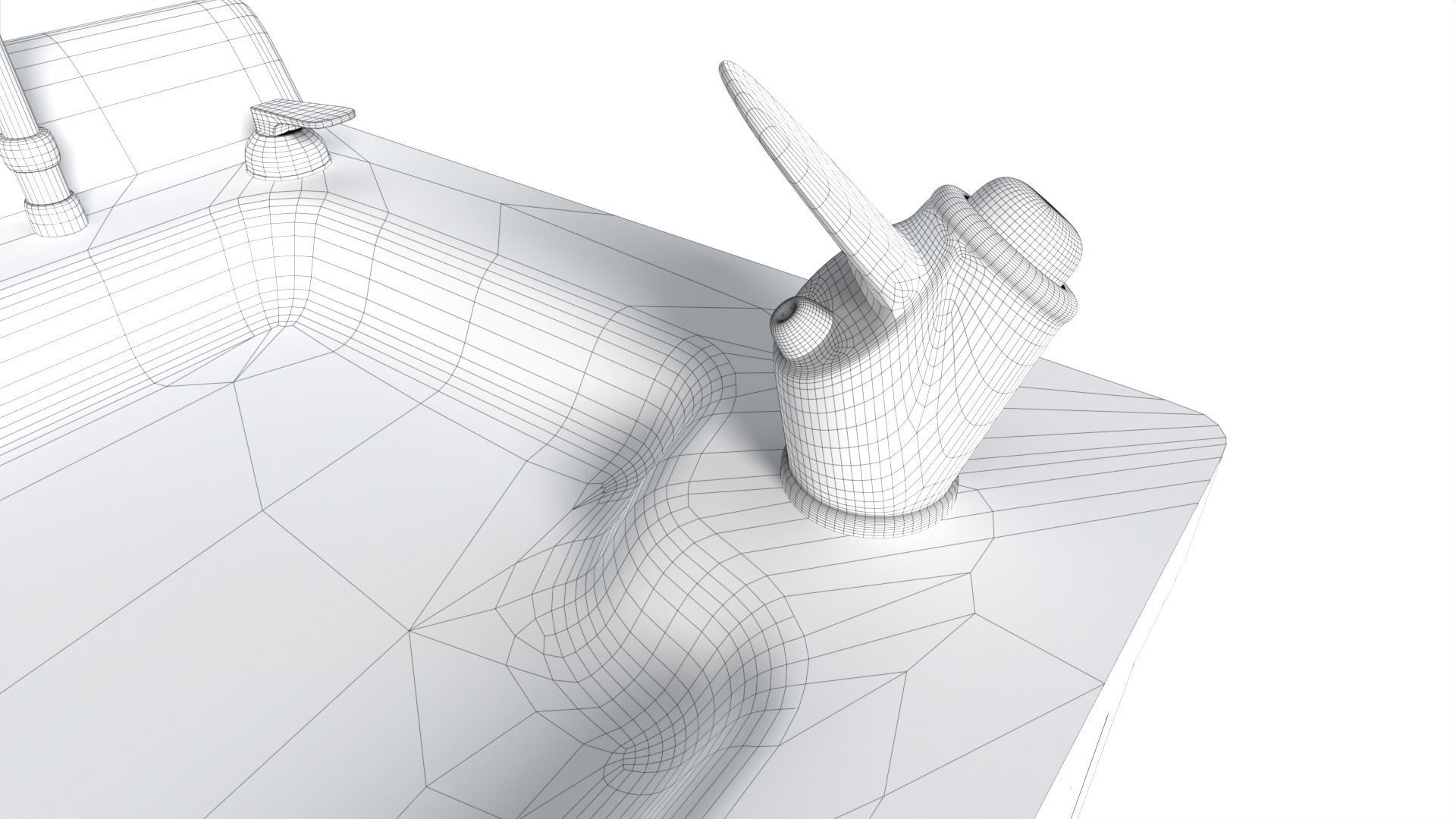 Public Water Dispenser Low-poly 3D model_17