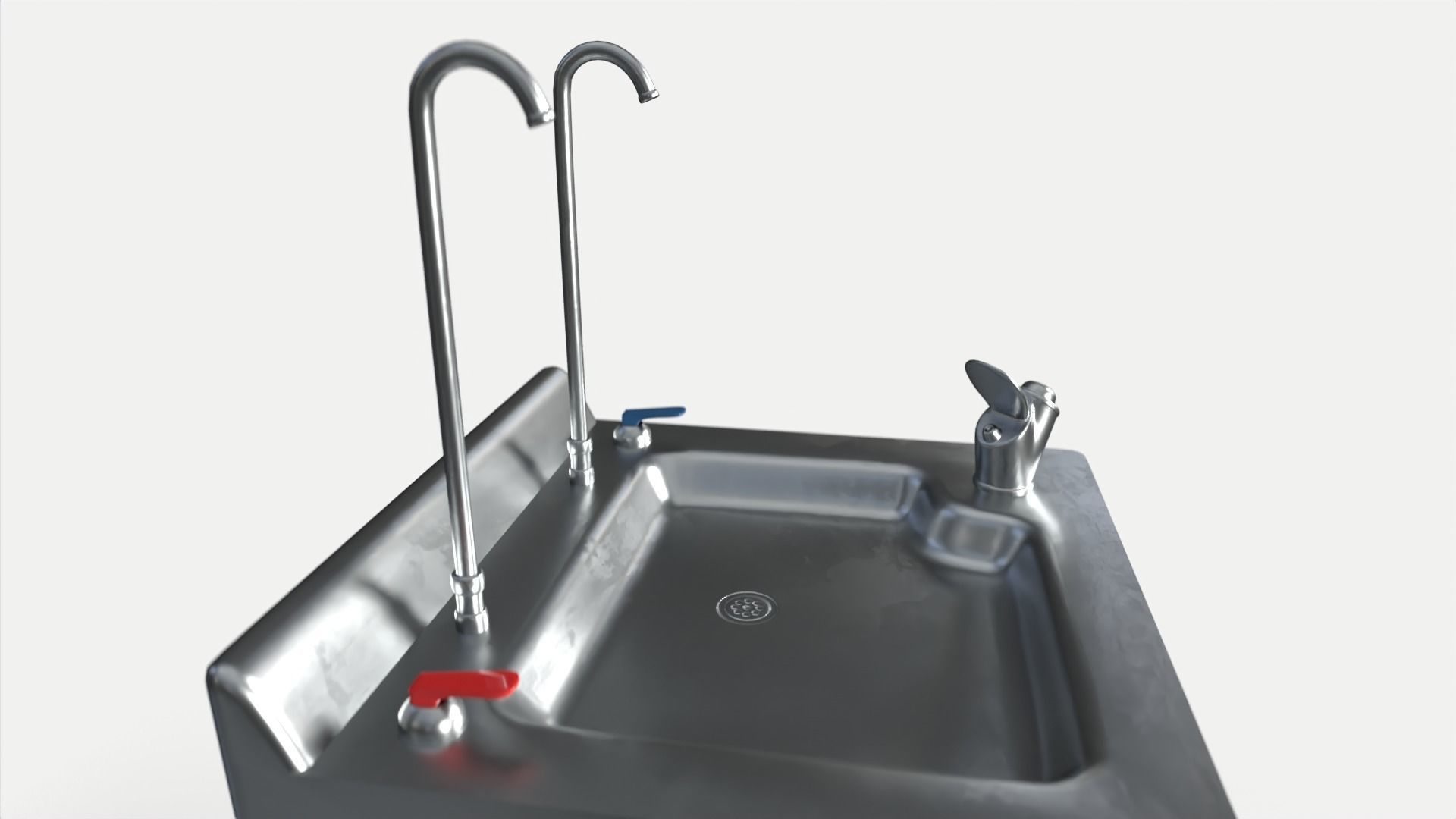 Public Water Dispenser Low-poly 3D model_6