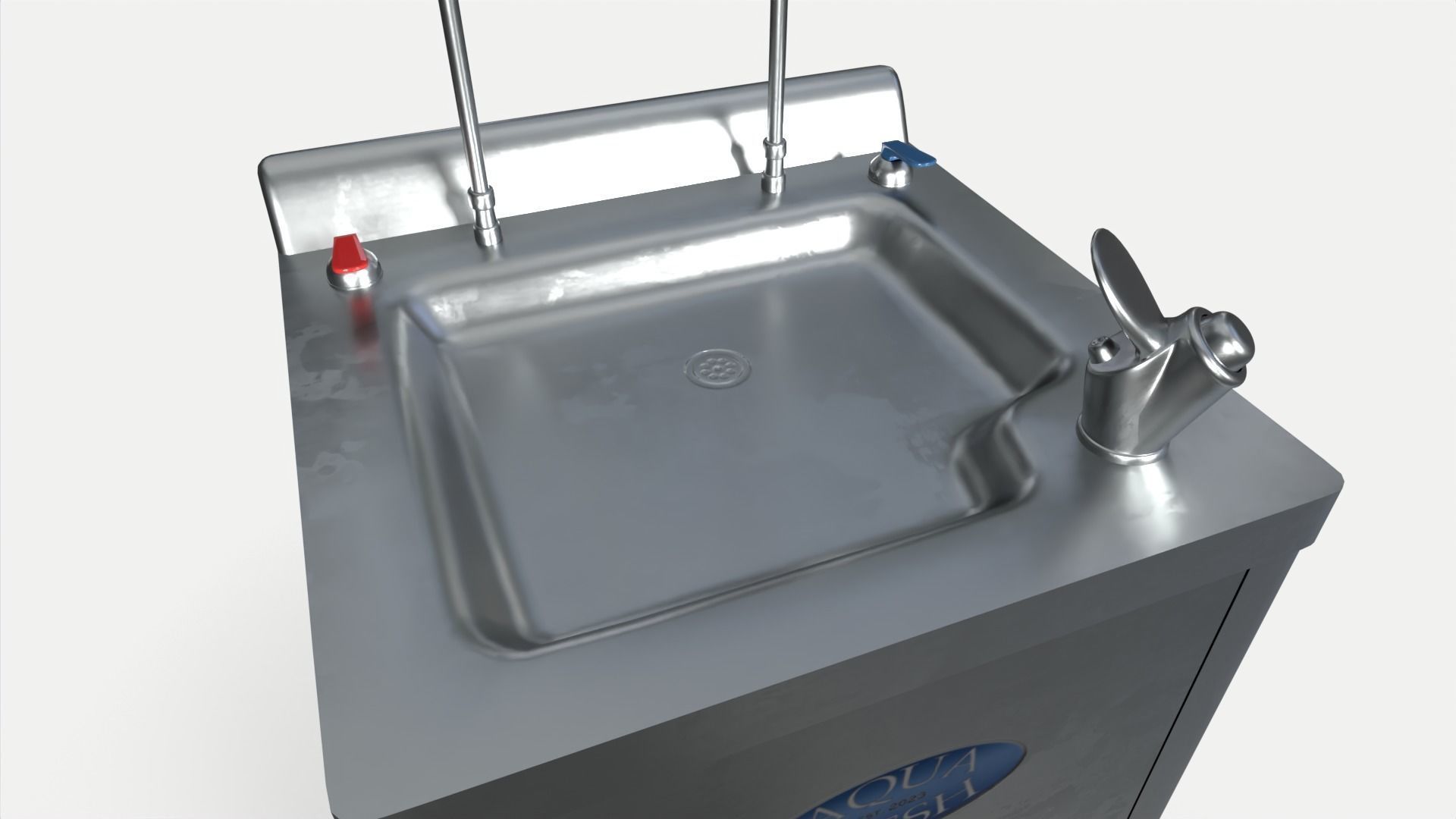 Public Water Dispenser Low-poly 3D model_4