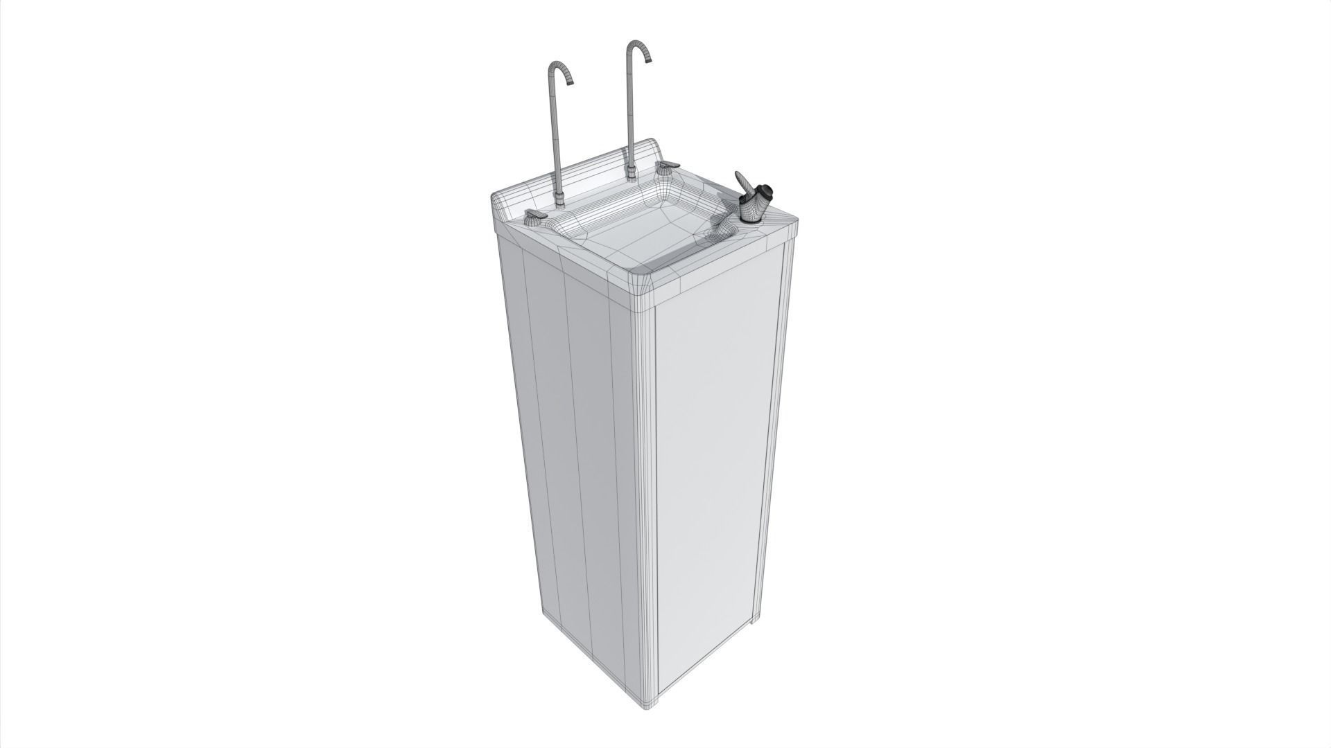 Public Water Dispenser Low-poly 3D model_16