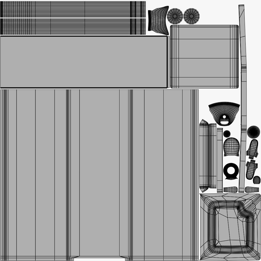 Public Water Dispenser Low-poly 3D model_19