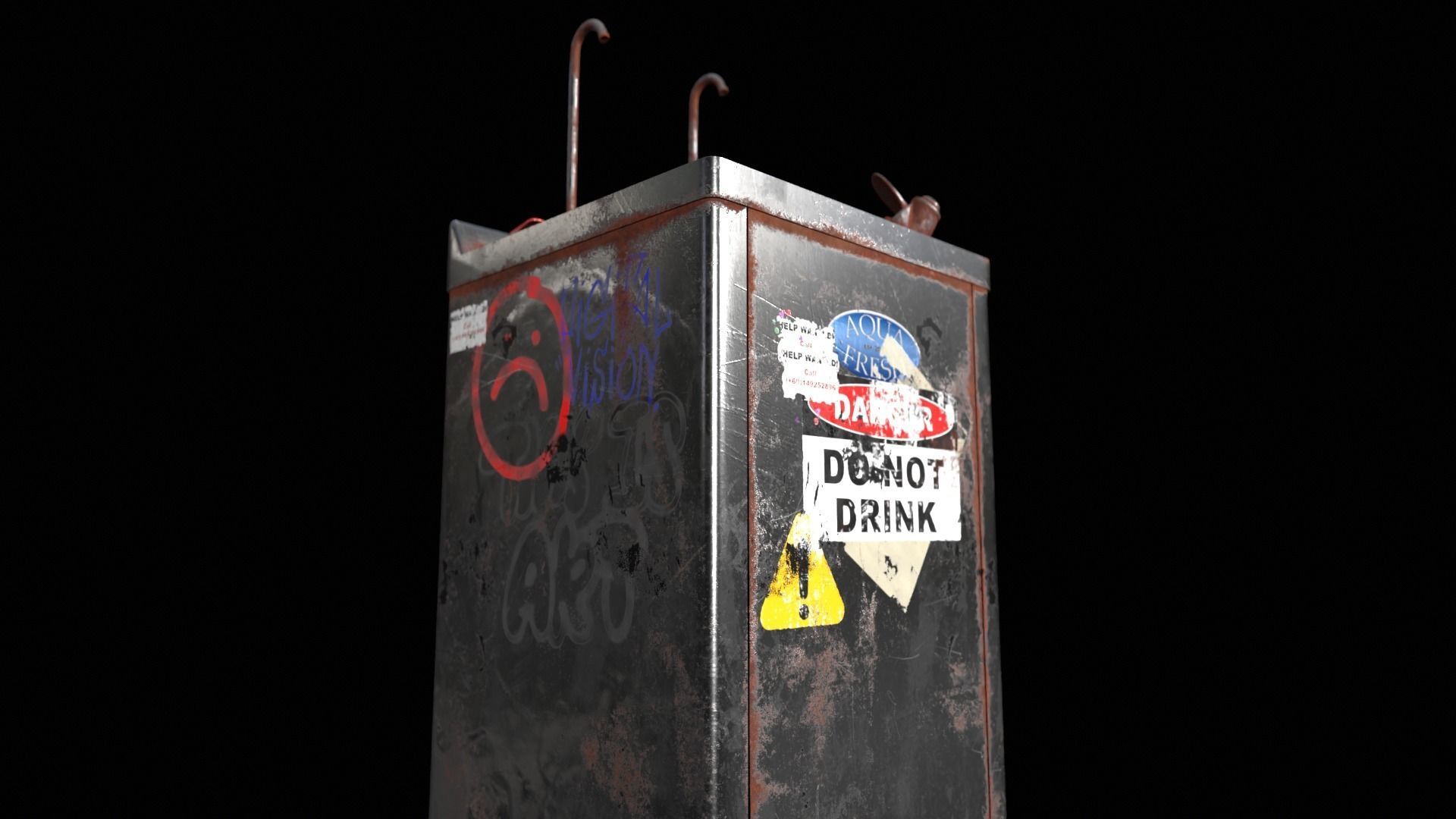 Public Water Dispenser Low-poly 3D model_12