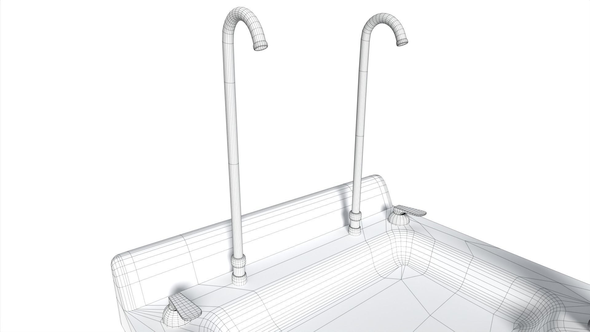 Public Water Dispenser Low-poly 3D model_18