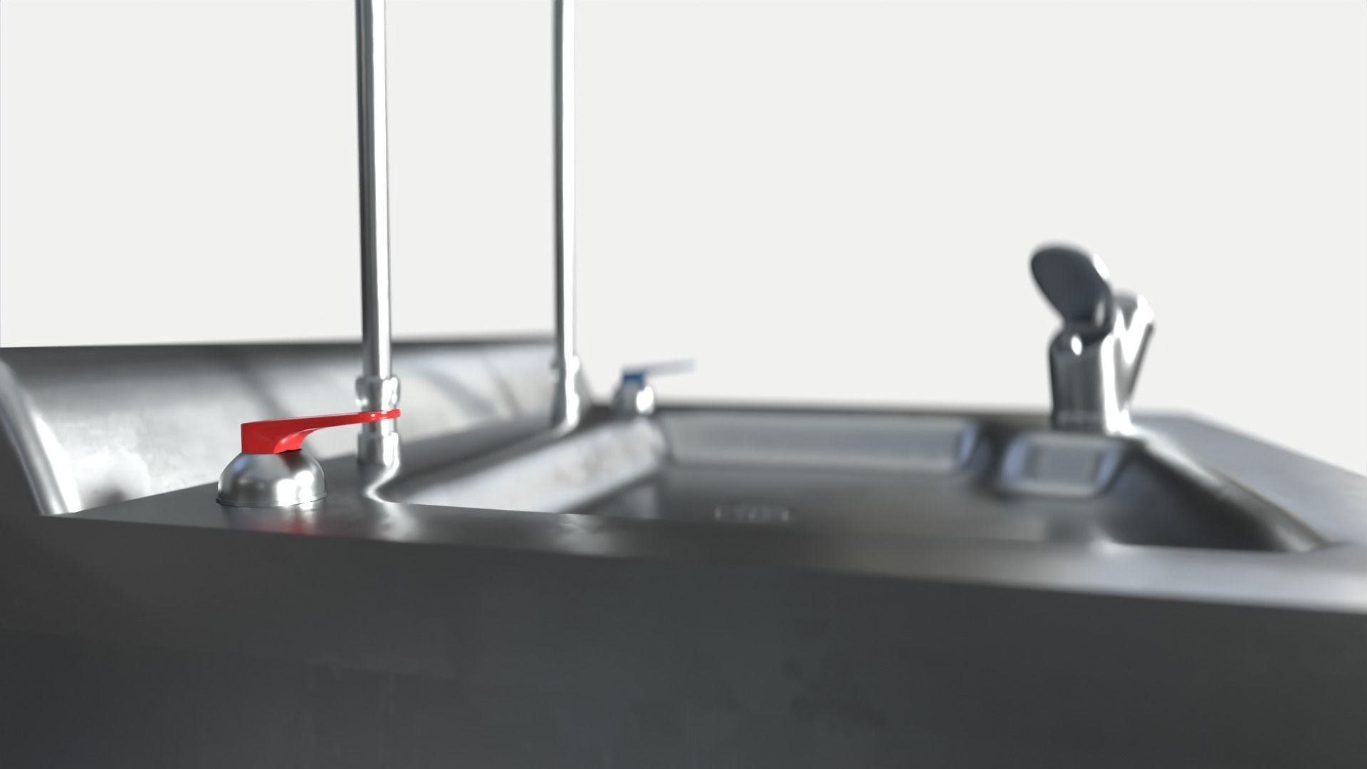 Public Water Dispenser Low-poly 3D model_7