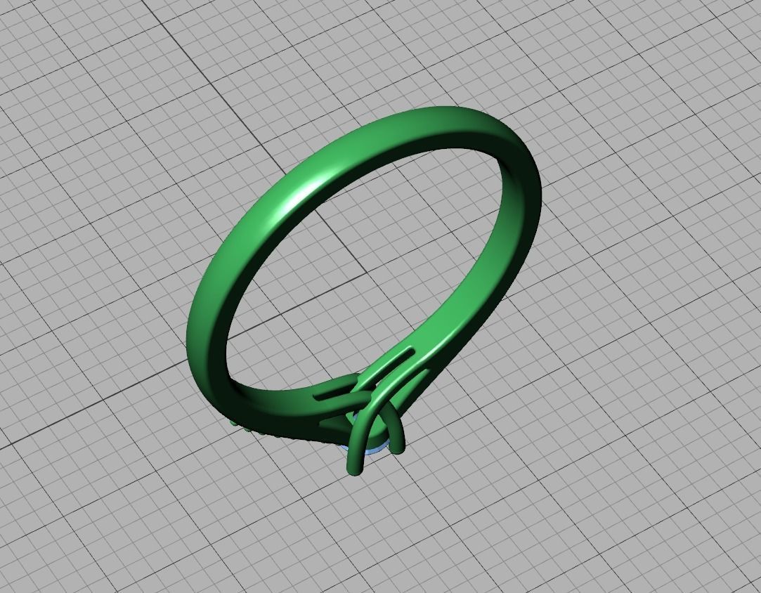 Engagement solitaire 4 prong ring 3mm main stone 3dmodel 3D print model_16