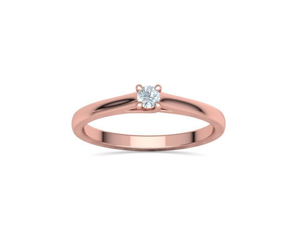 Engagement solitaire 4 prong ring 3mm main stone 3dmodel 3D print model_33