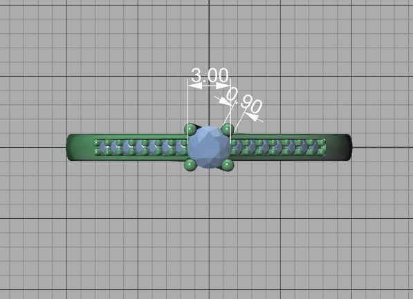 Engagement solitaire 4 prong ring 3mm main stone 3dmodel 3D print model_14