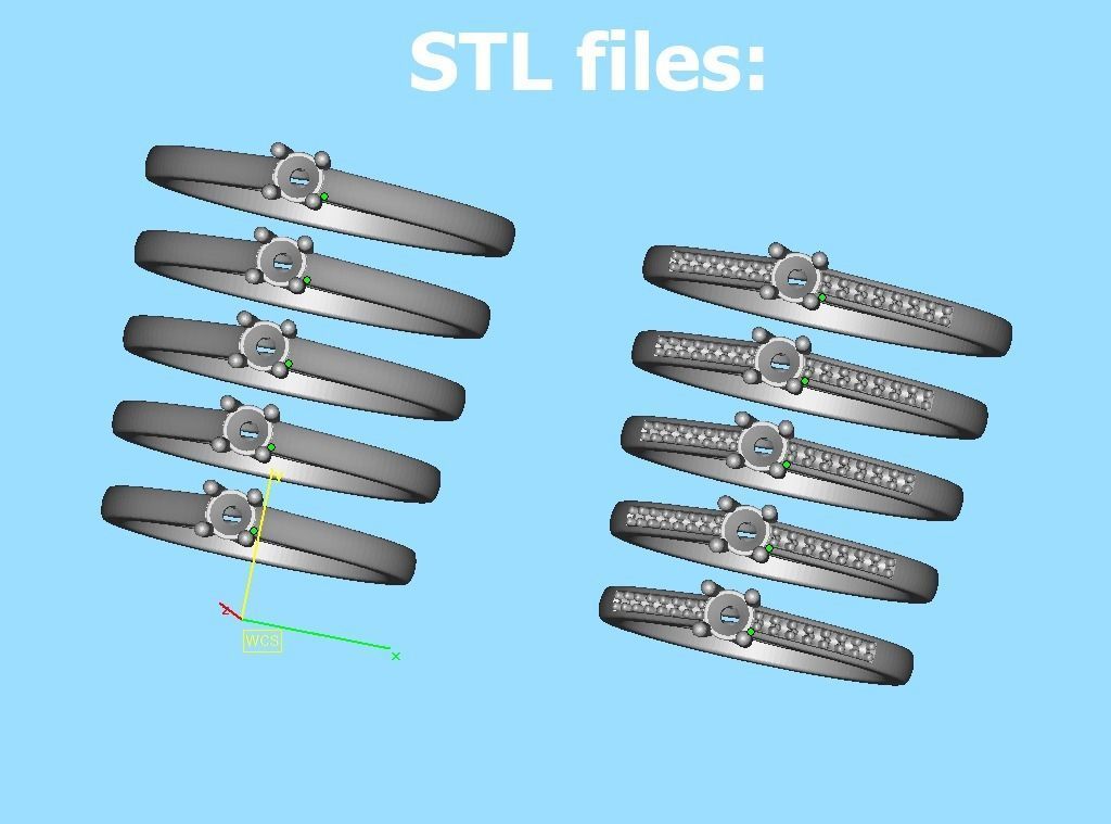 Engagement solitaire 4 prong ring 3mm main stone 3dmodel 3D print model_23