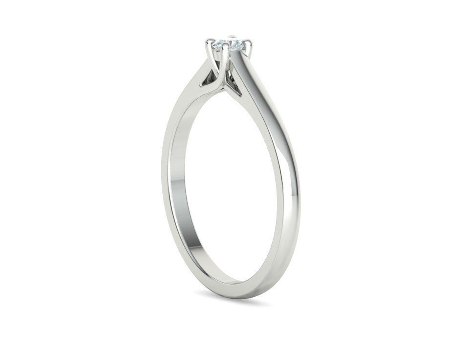 Engagement solitaire 4 prong ring 3mm main stone 3dmodel 3D print model_47