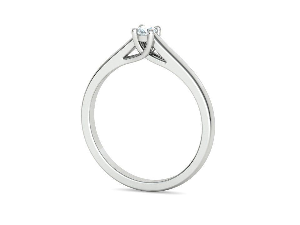 Engagement solitaire 4 prong ring 3mm main stone 3dmodel 3D print model_41