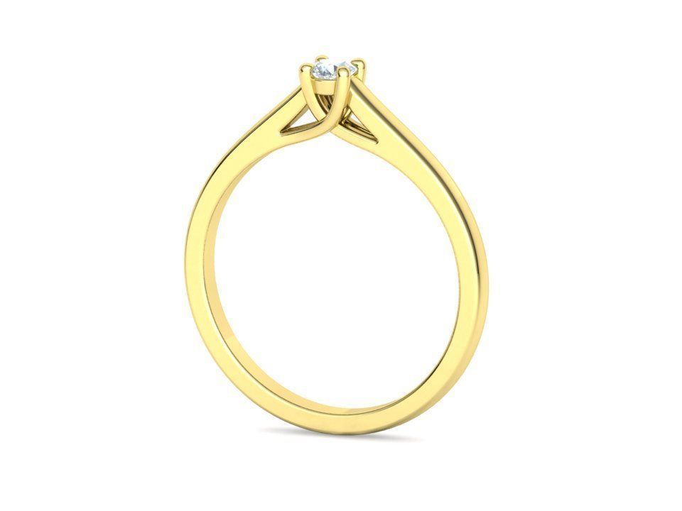 Engagement solitaire 4 prong ring 3mm main stone 3dmodel 3D print model_40