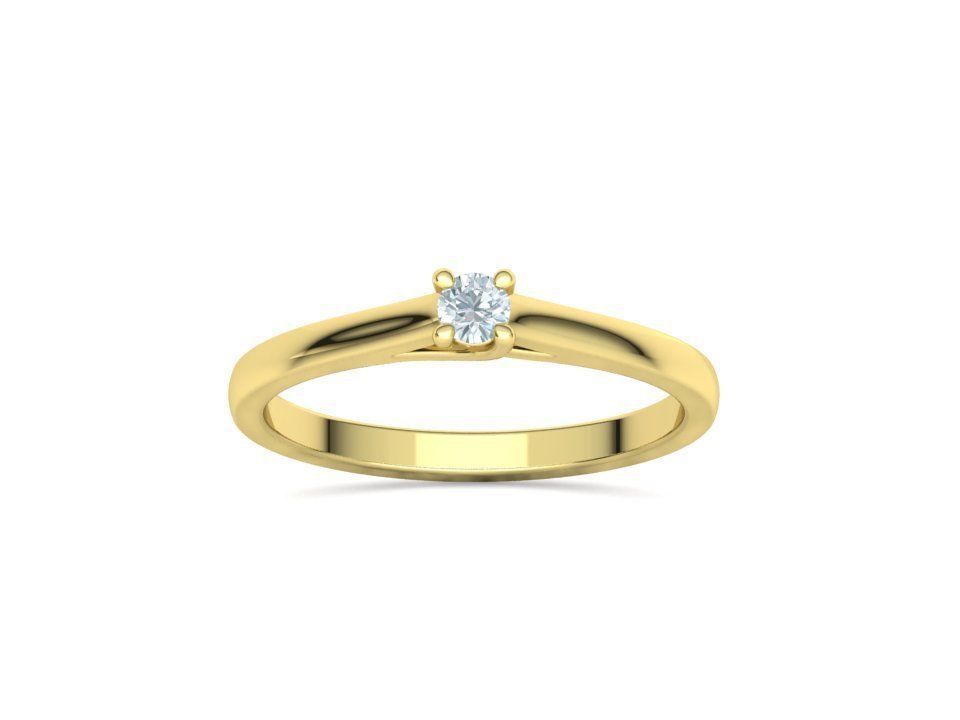 Engagement solitaire 4 prong ring 3mm main stone 3dmodel 3D print model_34