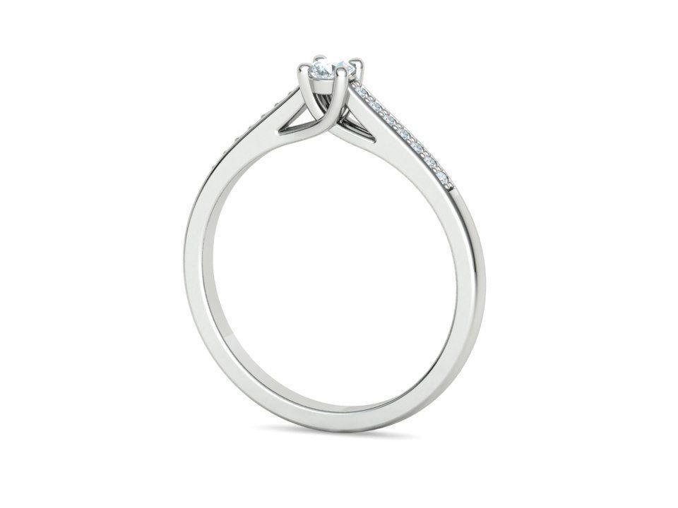 Engagement solitaire 4 prong ring 3mm main stone 3dmodel 3D print model_38