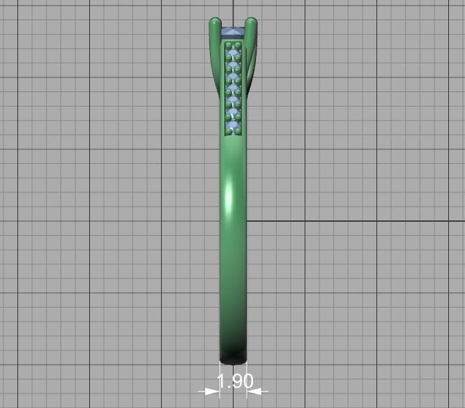 Engagement solitaire 4 prong ring 3mm main stone 3dmodel 3D print model_24