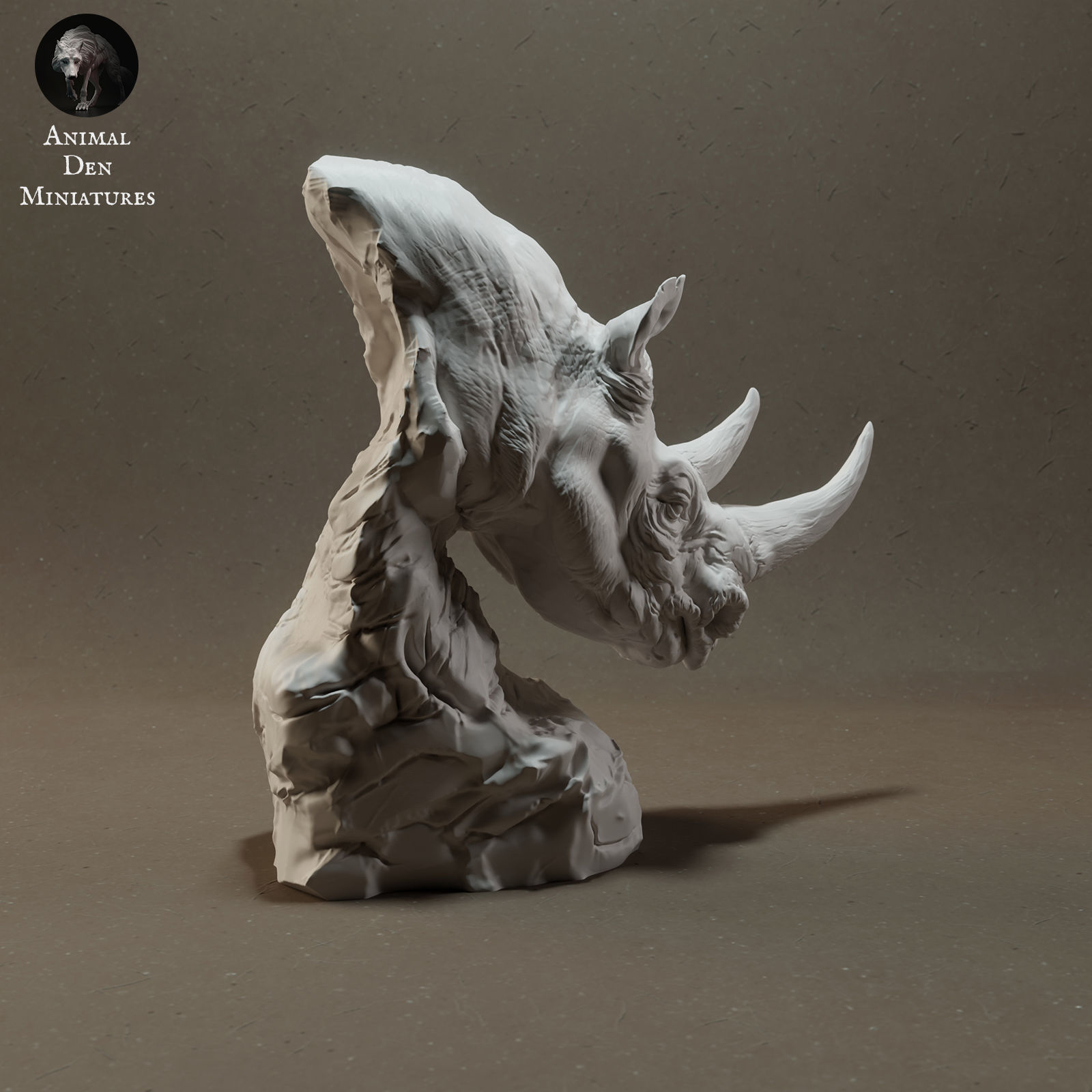 Rhino Bust 3D print model_1