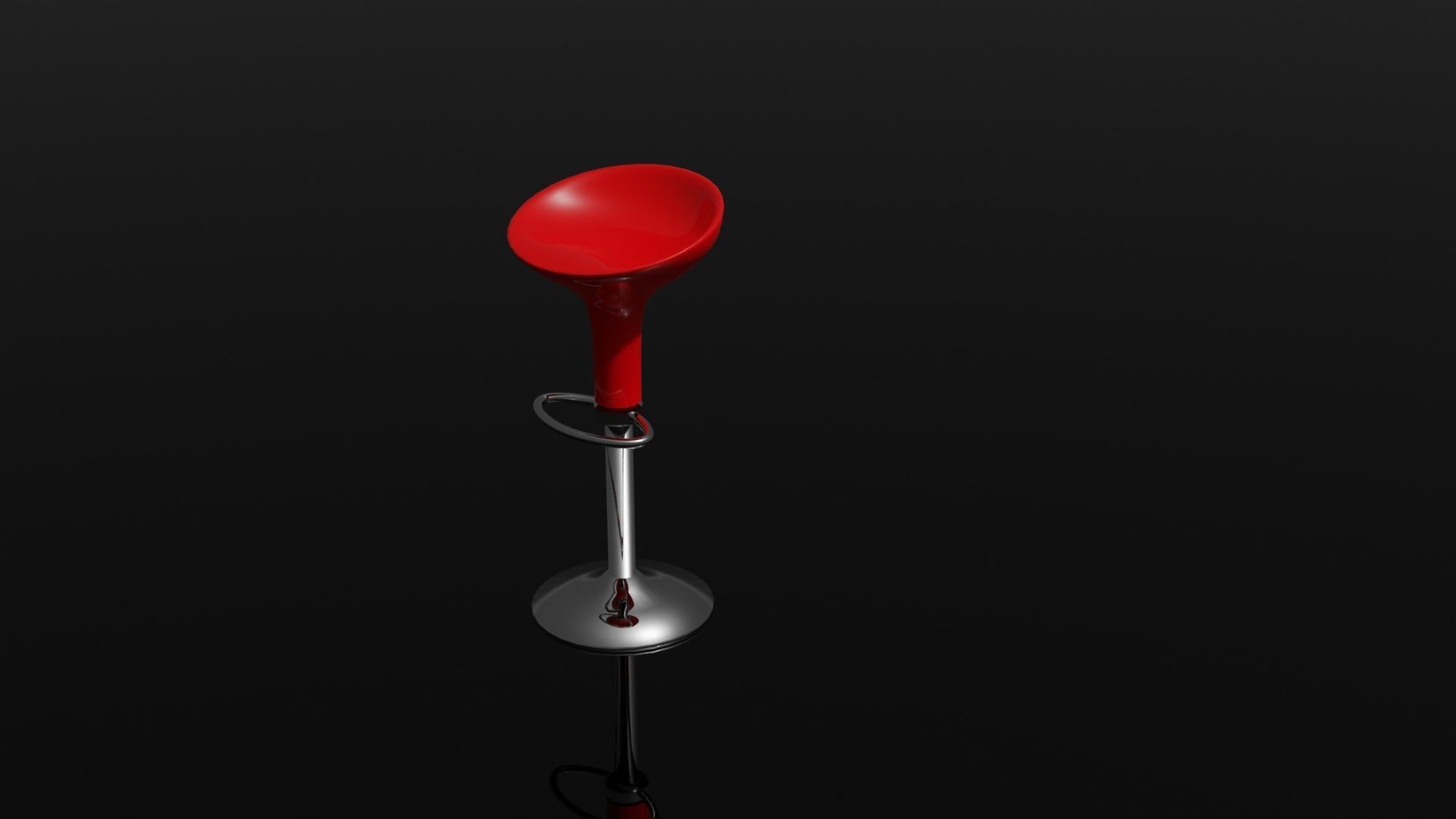 High Dining Chair 3D model_1