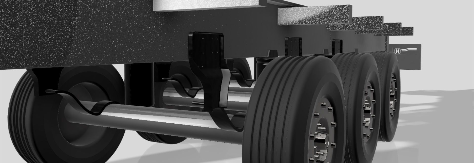 Truck trailer chassis detailed scale model kit 3D print model 3D print model_3