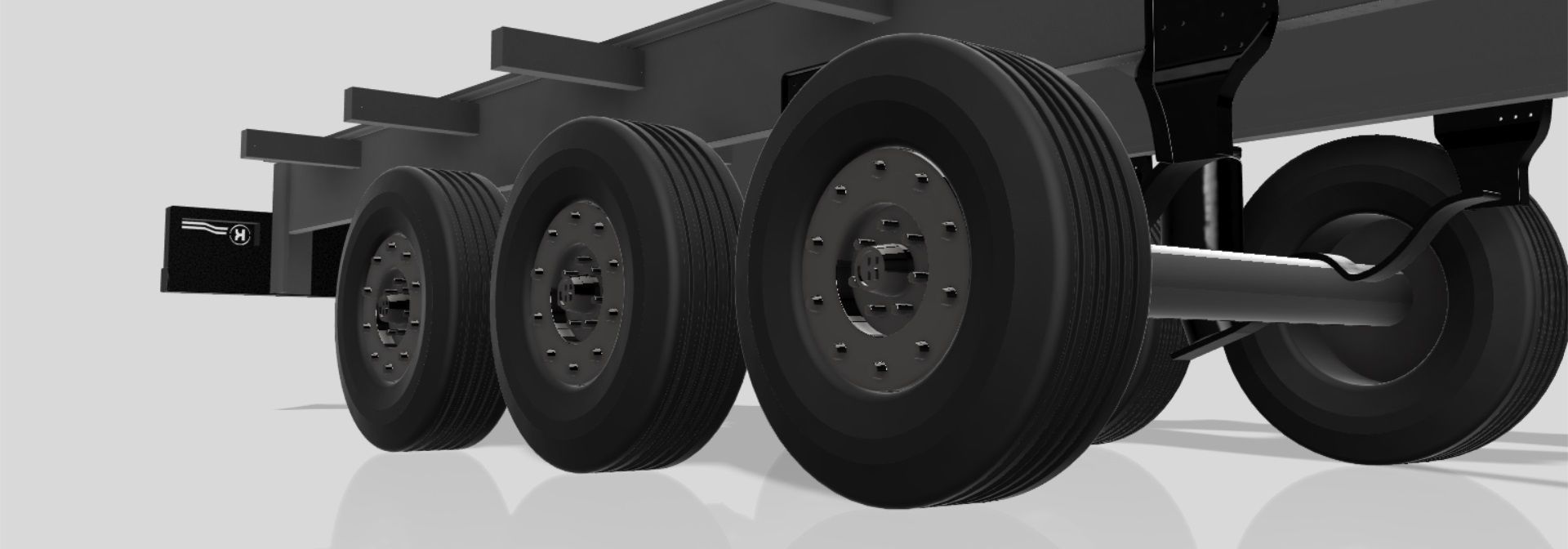 Truck trailer chassis detailed scale model kit 3D print model 3D print model_6