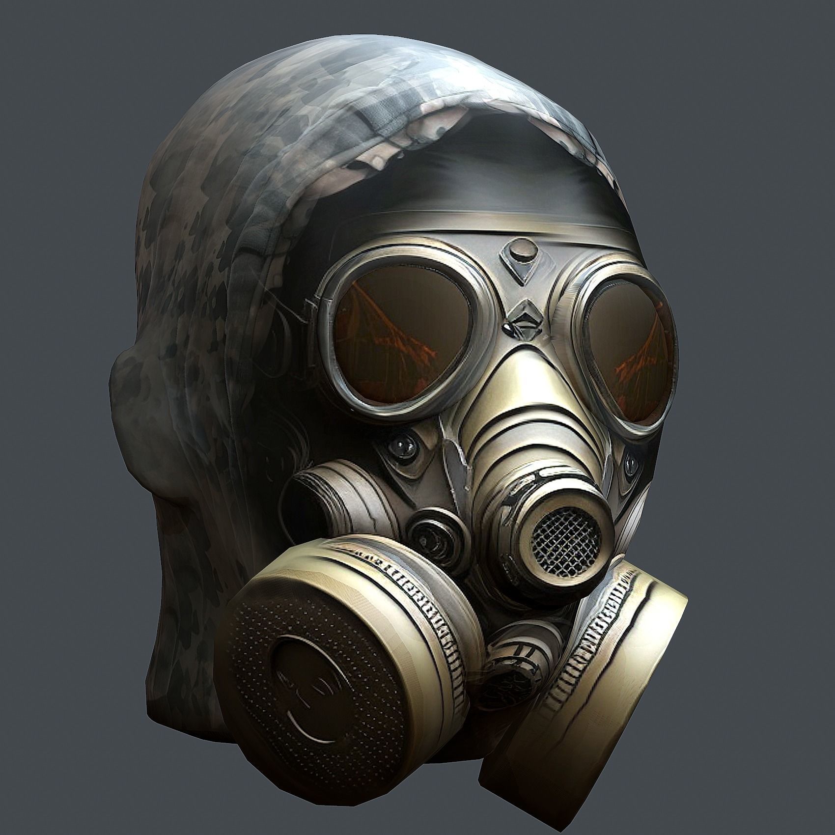 Helmet 3d model military combat Military Low-poly Low-poly 3D model_2