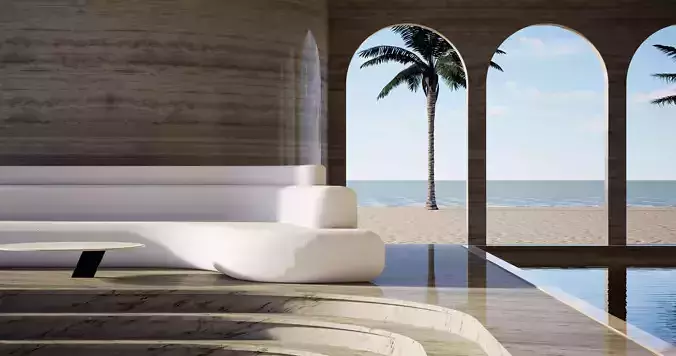 curved sofa 3d model