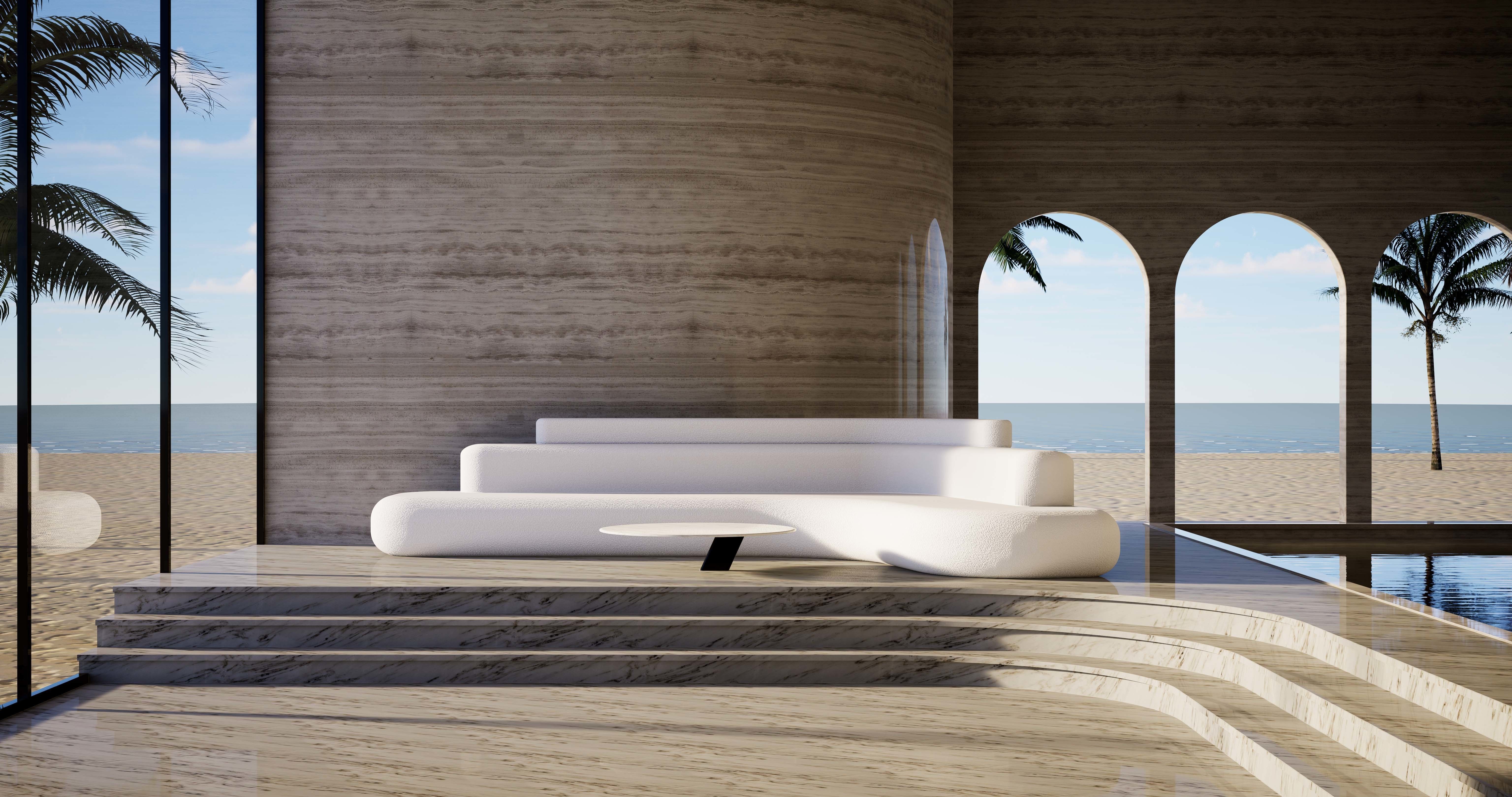 curved sofa 3d model Low-poly 3D model_3