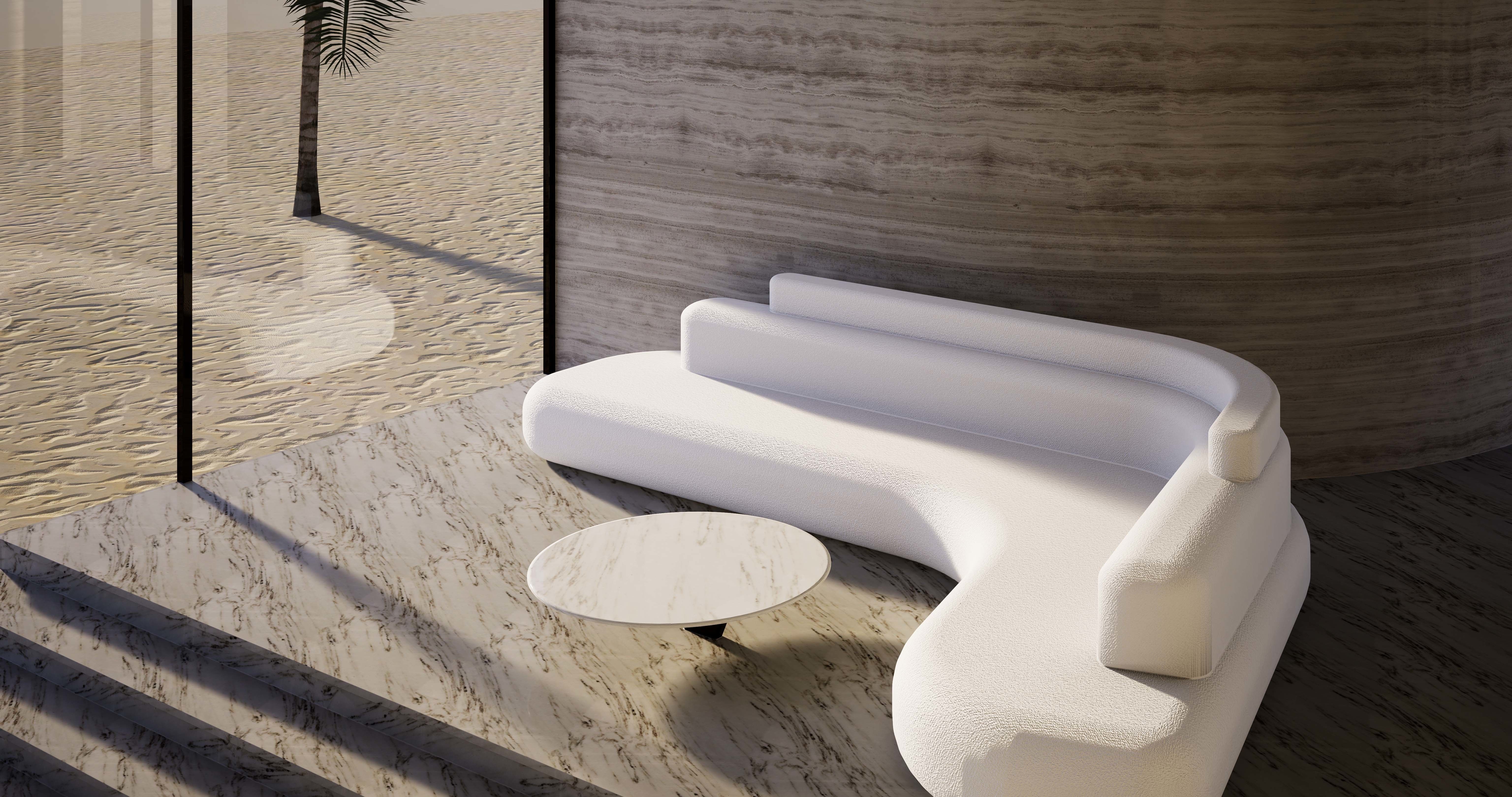 curved sofa 3d model Low-poly 3D model_2