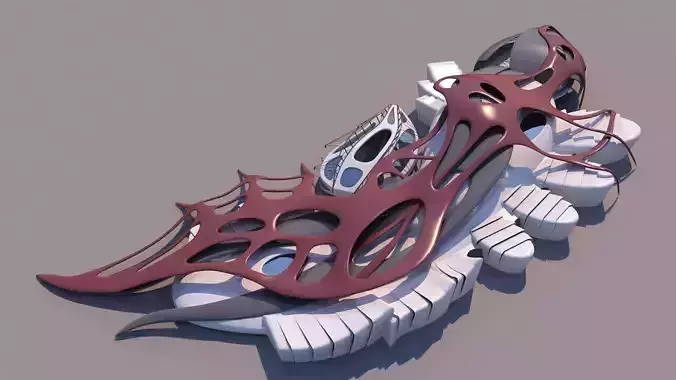 0121 - Organic Building 3D model